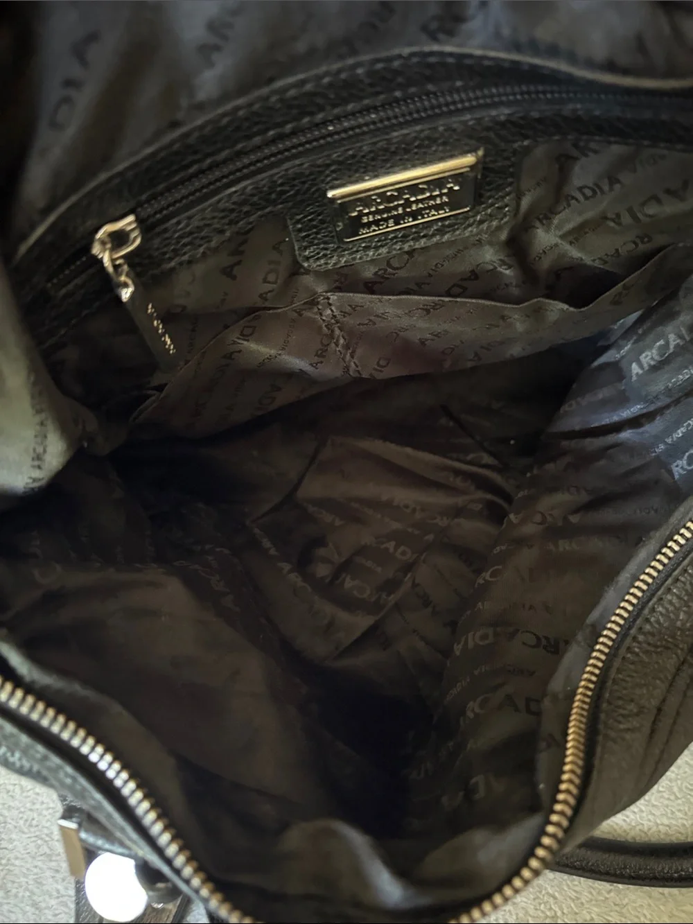 Arcadia Black Quilted Leather Satchel with Silver Hardware - Picture 5 of 6